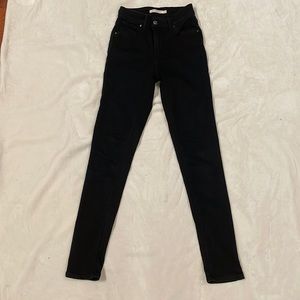 LEVI STRAUSS 721 black high rise skinny jeans